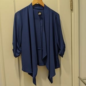 True Blue Draping 3/4 Quarter Sleeve Jacket